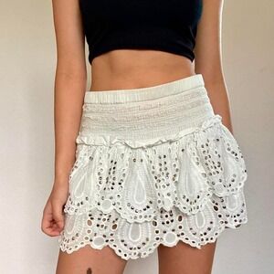 Michael Kors White Eyelet Mini Skirt